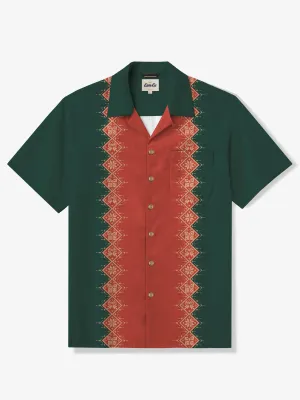 Retro Christmas Strikes Cotton Bowling Shirt