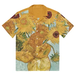 Van Gogh Inspired Sunflowers Button-Up Shirt